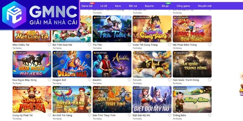 Sảnh slot game phong phú