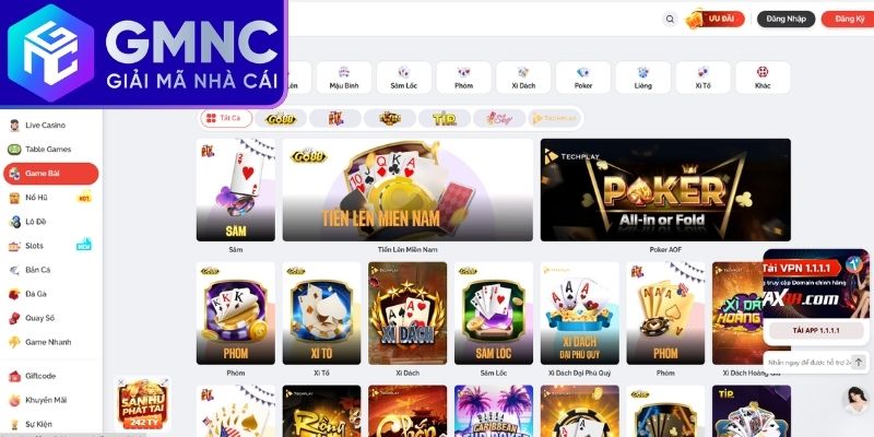 Sảnh game bài đổi thưởng
