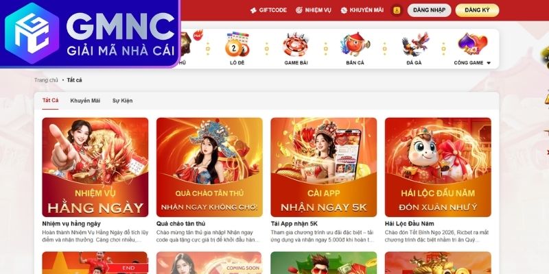 Tổng hợp các sự kiện khuyến mãi hot tại Ricbet