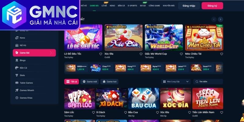 Sảnh game bài đổi thưởng
